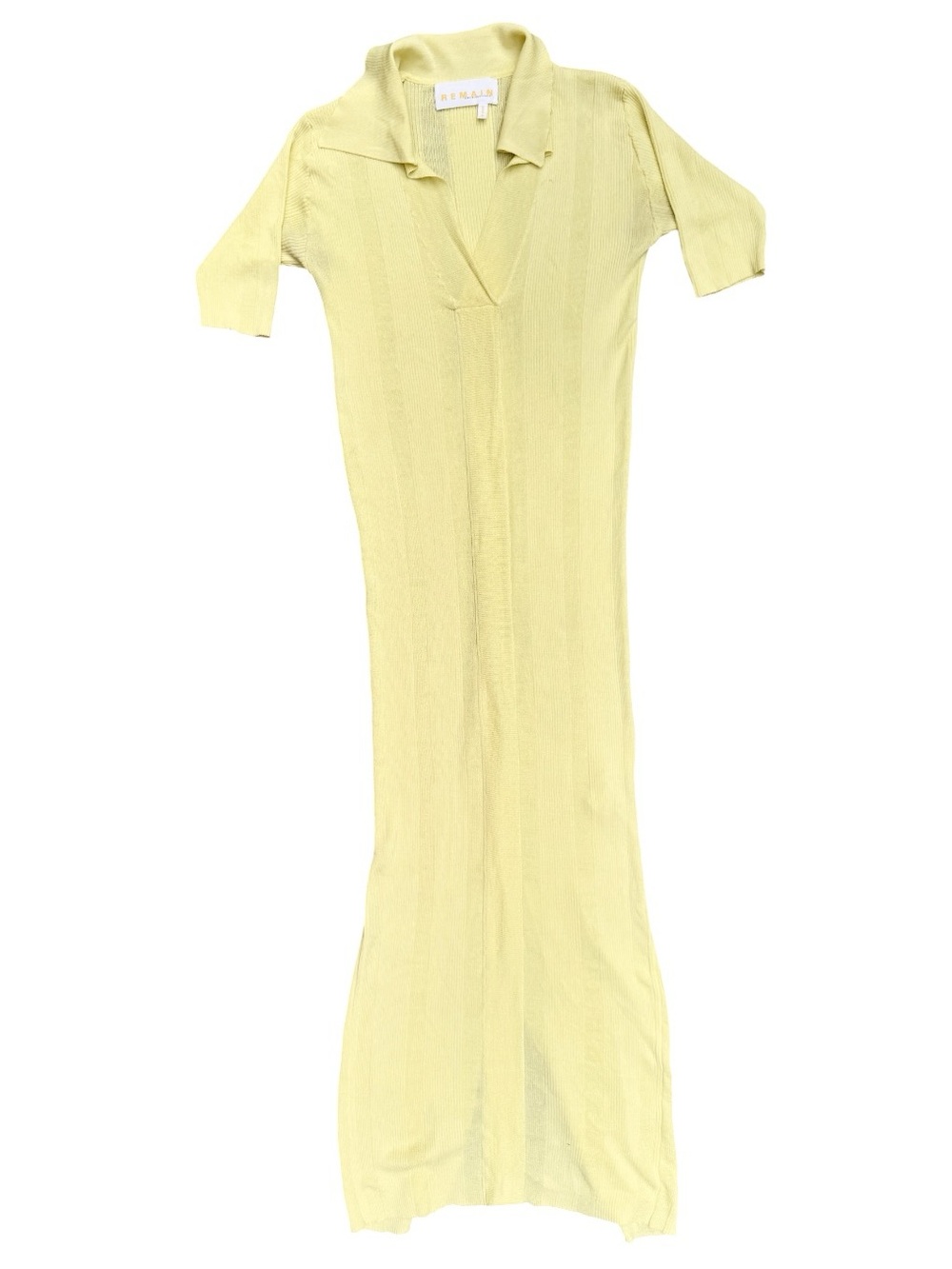 REMAIN Birger Christensen Yellow Knit Maxi Dress - US 6